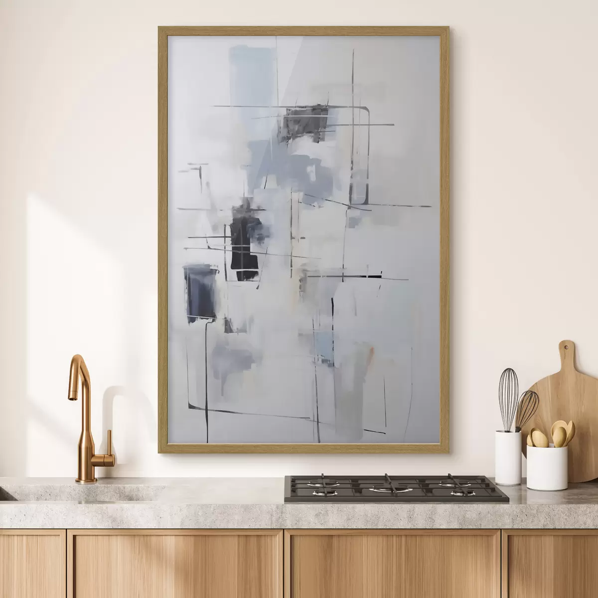 Poster Chaotische abstractie, imitatie van de schilderkunst f51127