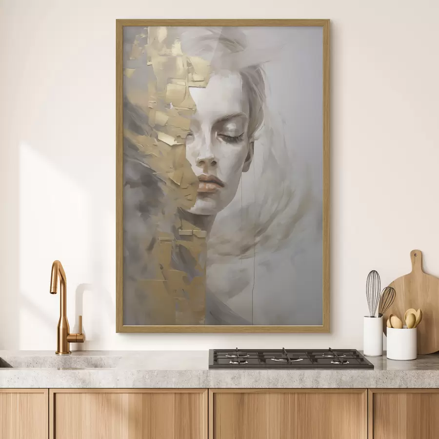 Fotobehang Abstract portret, imitatie van een schilderij f51129
