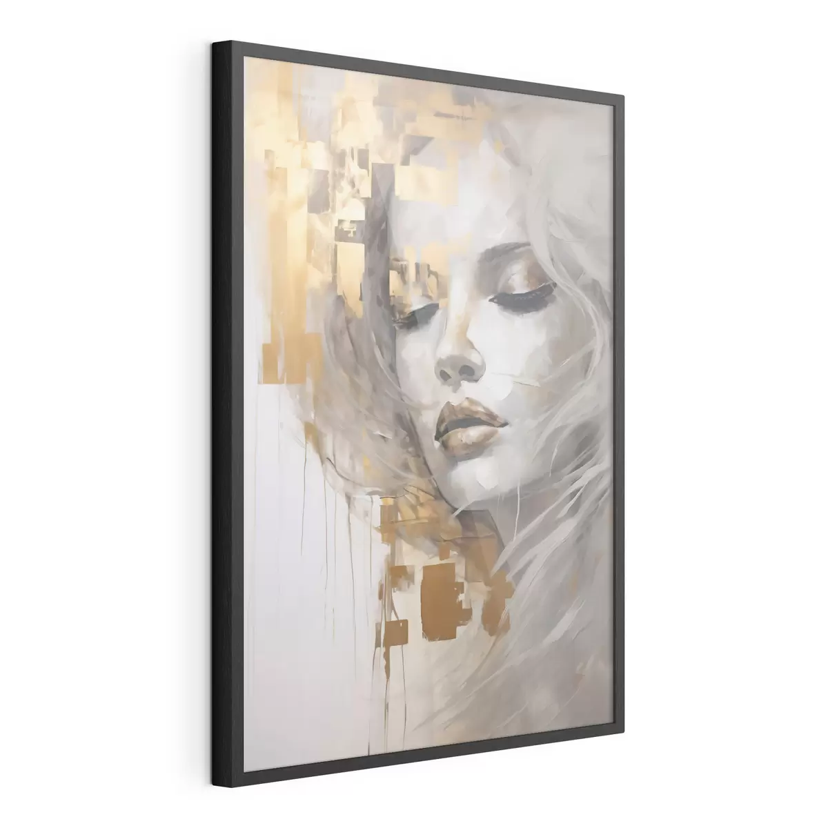 Poster Abstract portret van een jonge vrouw, geïnspireerd op een schilderij f51130