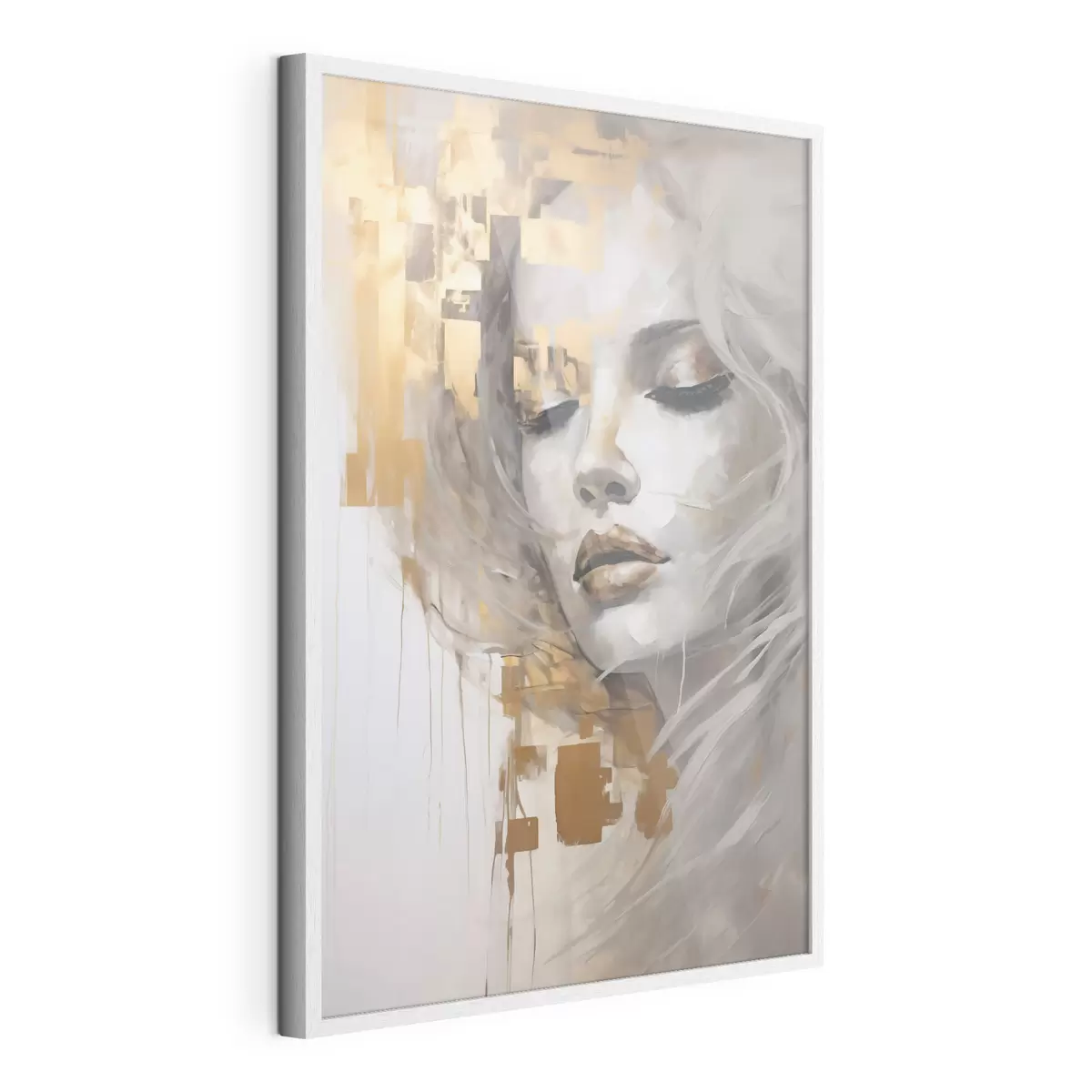 Poster Abstract portret van een jonge vrouw, geïnspireerd op een schilderij f51130