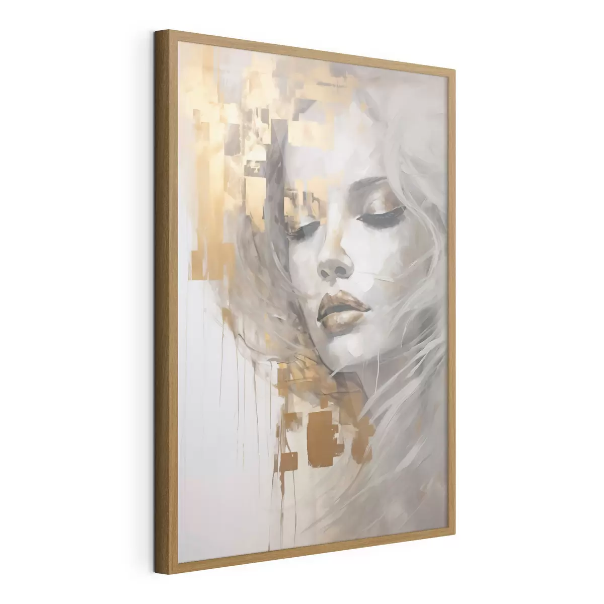 Poster Abstract portret van een jonge vrouw, geïnspireerd op een schilderij f51130