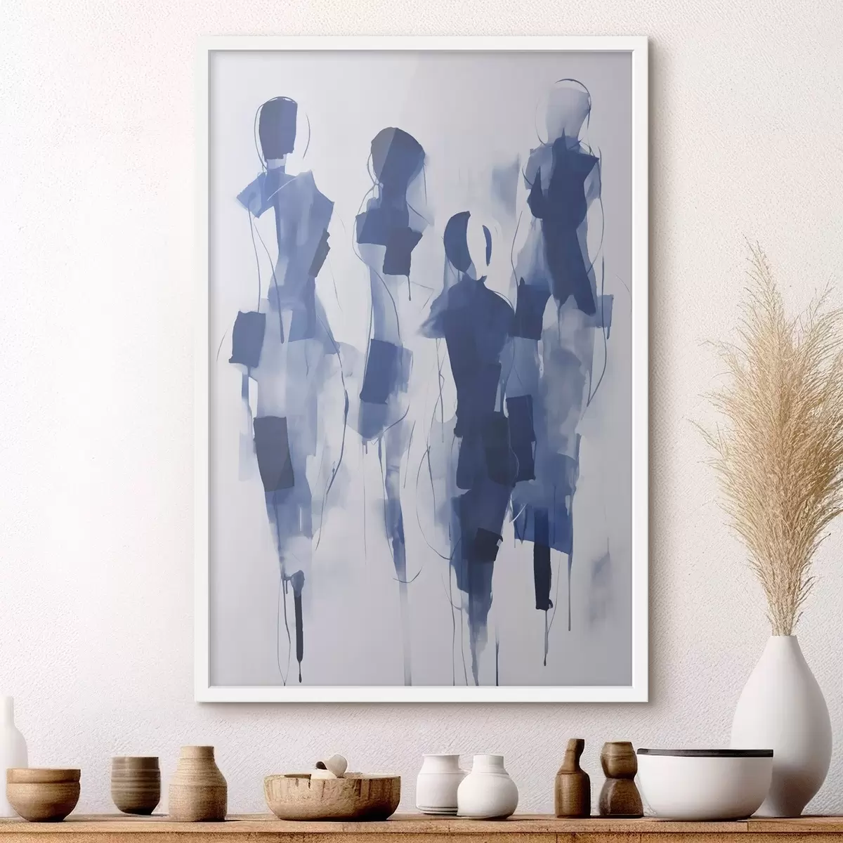 Poster Abstracte silhouetten, schilderijimitatie f51131