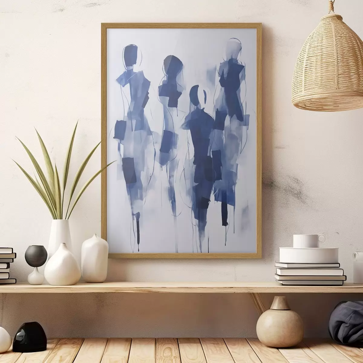 Poster Abstracte silhouetten, schilderijimitatie f51131