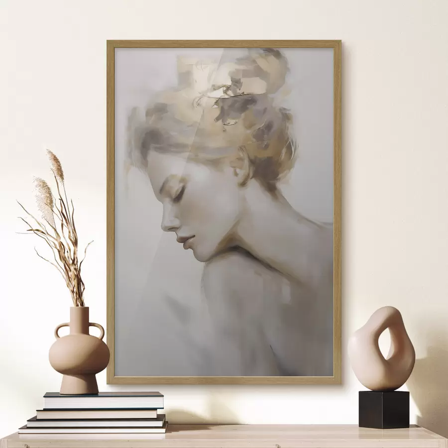 Fotobehang Portret van een meisje met gesloten ogen f51133