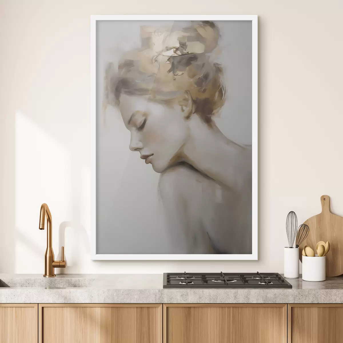 Poster Portret van een meisje met gesloten ogen f51133