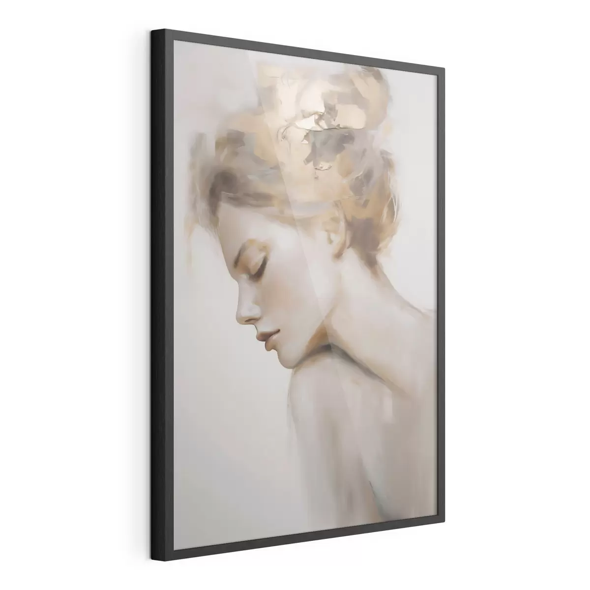 Poster Portret van een meisje met gesloten ogen f51133