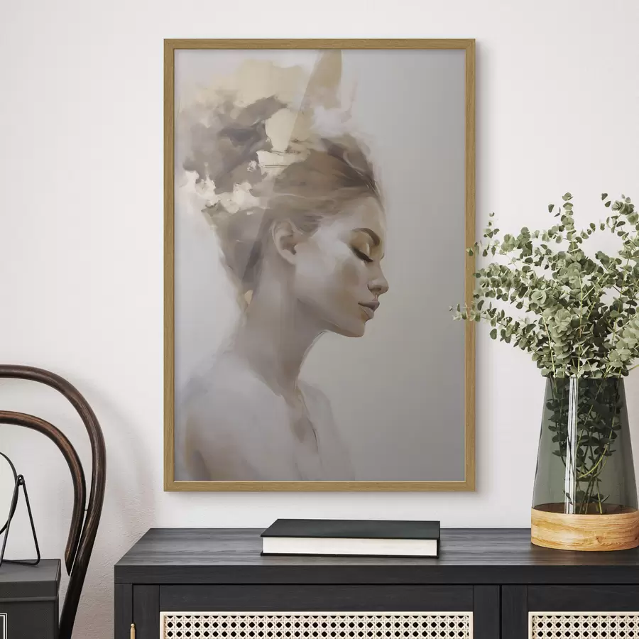 Fotobehang Profielportret van een jonge vrouw f51134