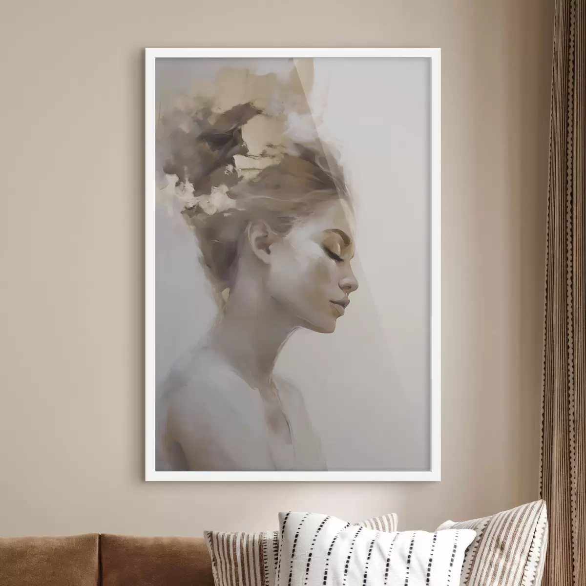 Poster Profielportret van een jonge vrouw f51134
