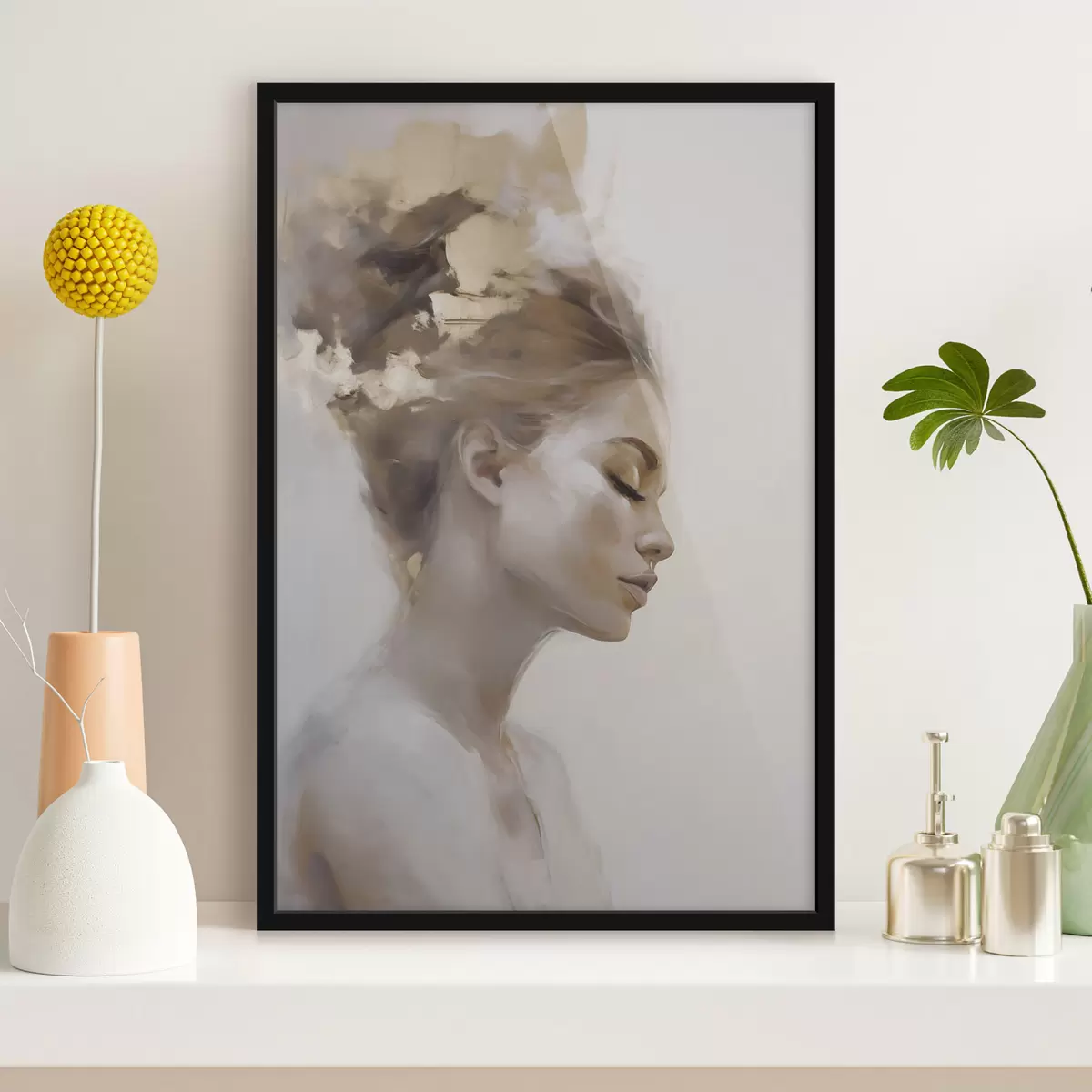 Poster Profielportret van een jonge vrouw f51134