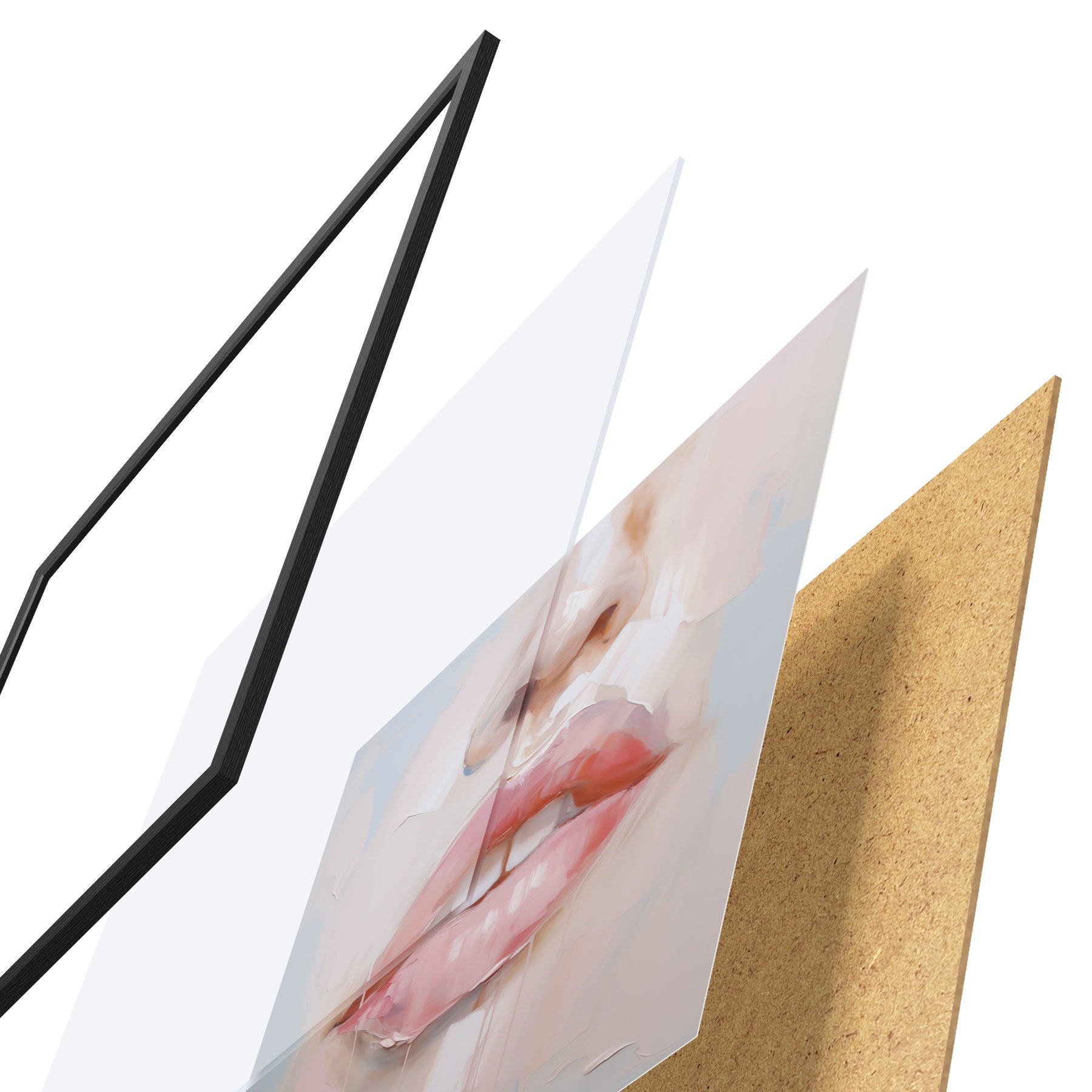 Poster Lippen, imitatie van een schilderij f51138
