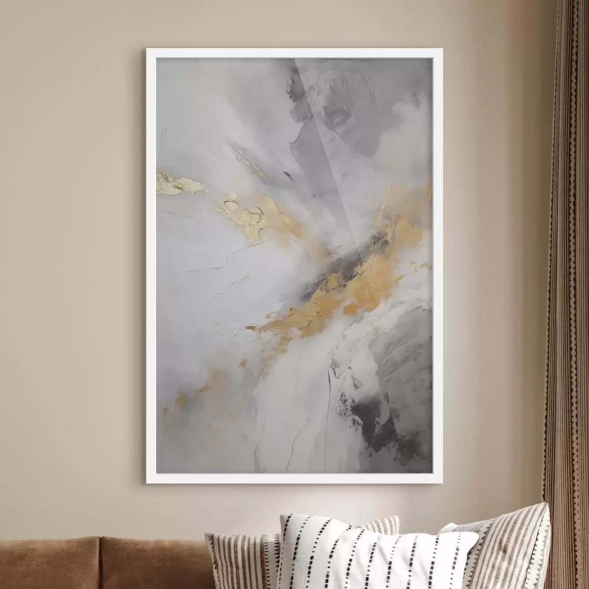 Poster Abstracte compositie, imitatie van een schilderij f51141