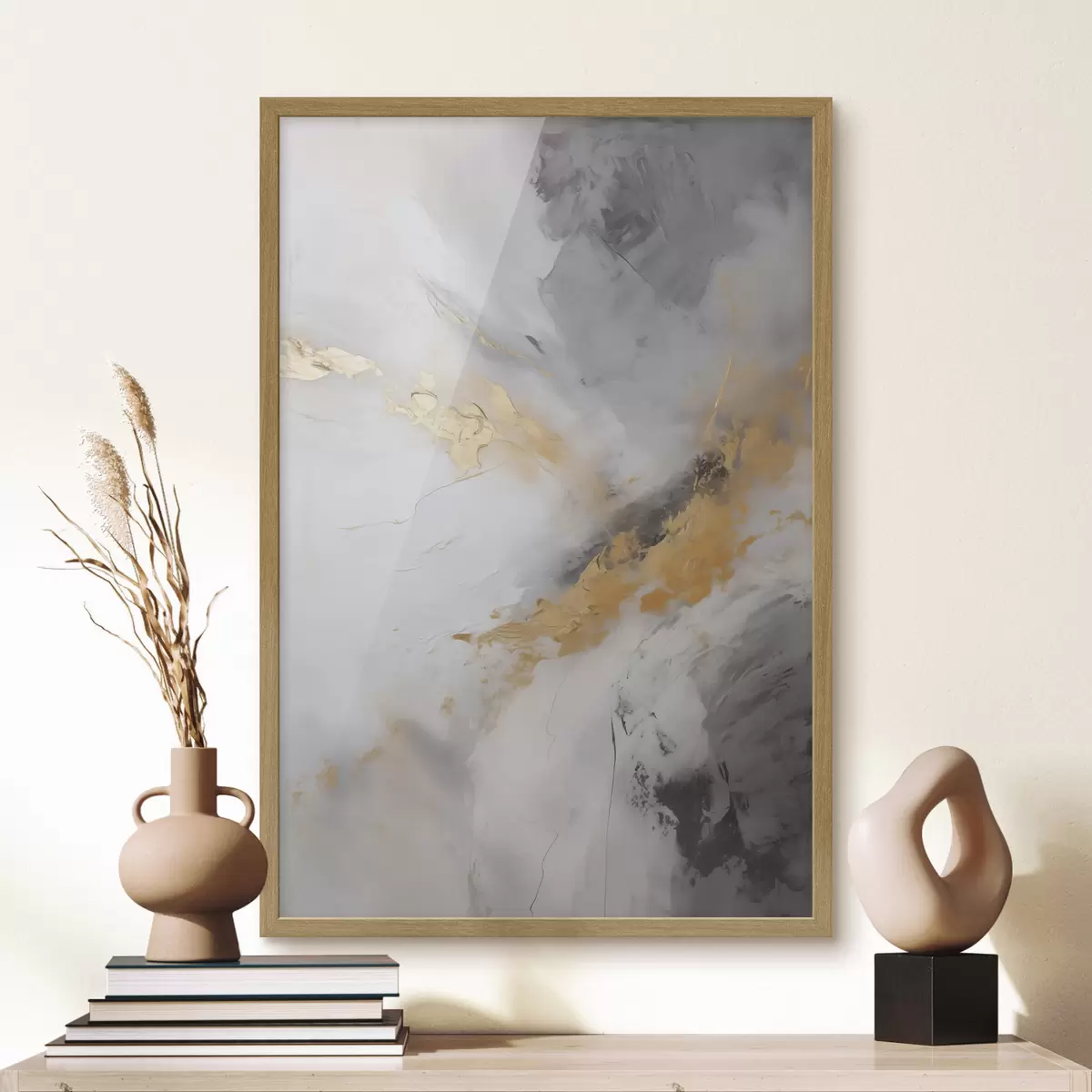 Poster Abstracte compositie, imitatie van een schilderij f51141