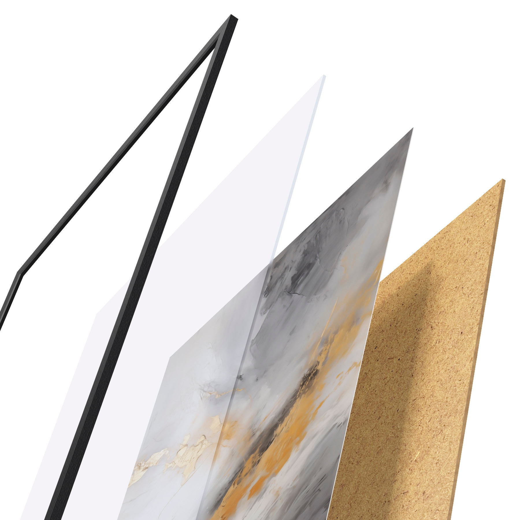 Poster Abstracte compositie, imitatie van een schilderij f51141