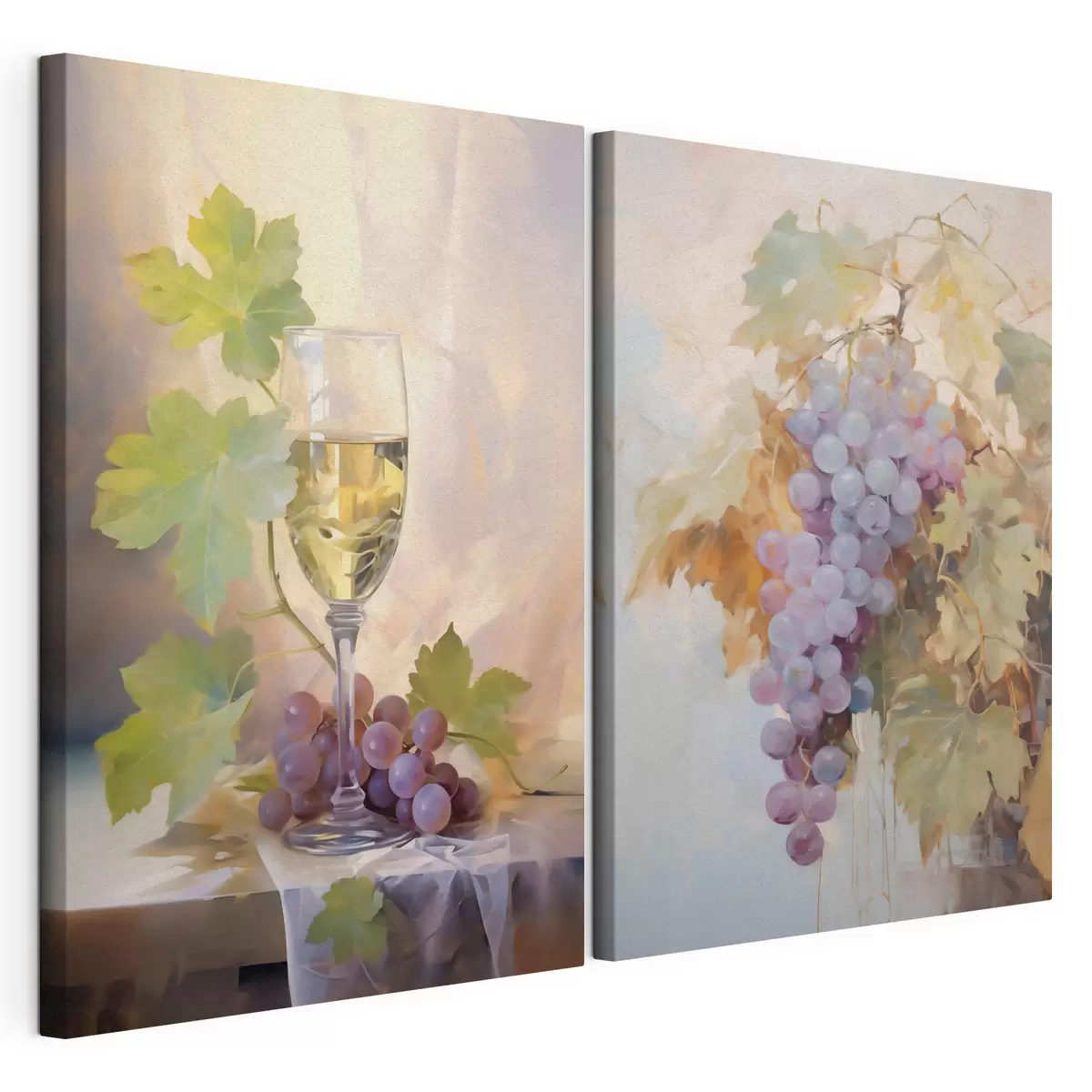  Schilderijen Een glas wijn en druiven, reproductie van een schilderij m31093