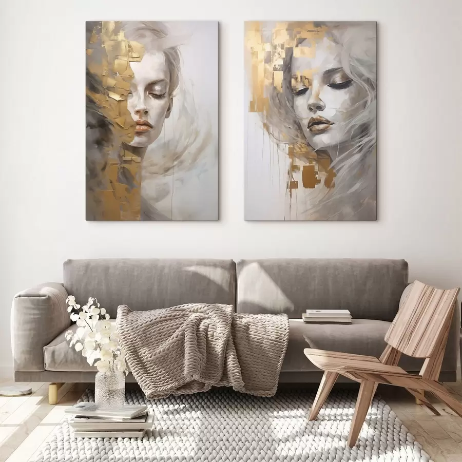  Schilderijen Abstract portret, imitatie van een schilderij m31096