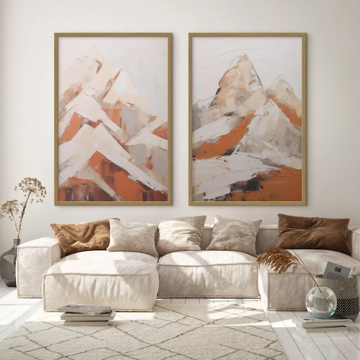 Poster Bergen, imitatie van een schilderij d31094