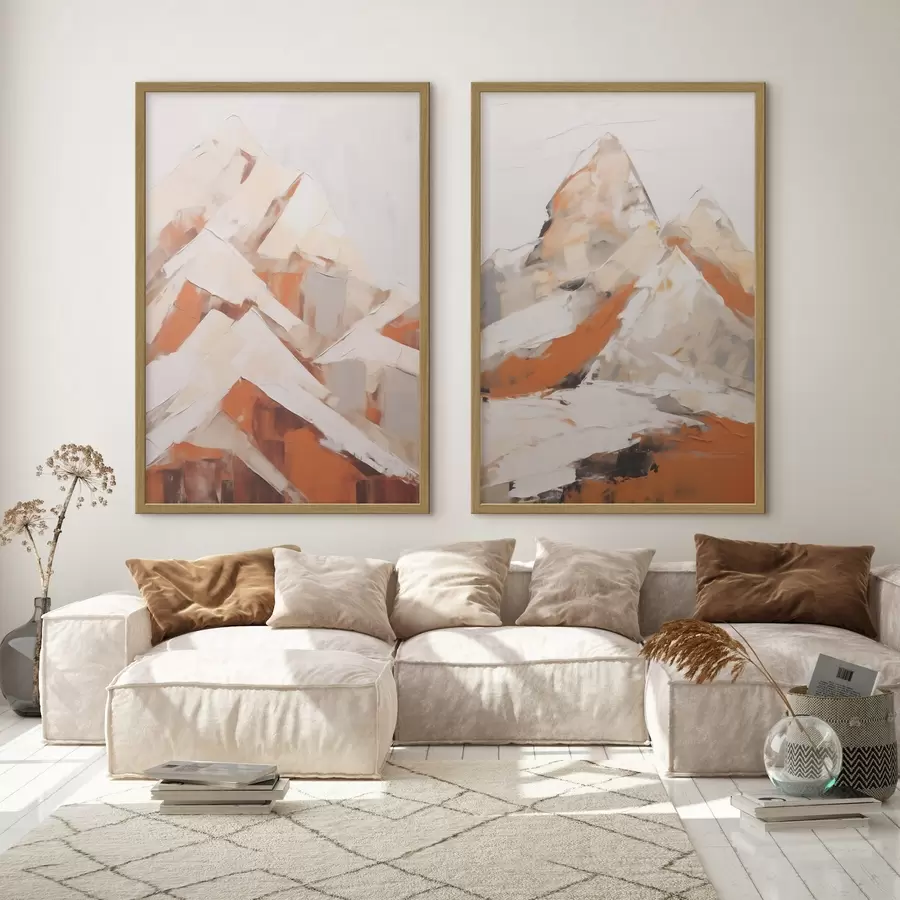 Fotobehang Bergen, imitatie van een schilderij d31094