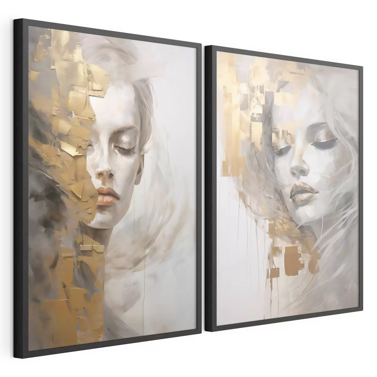 Poster Abstract portret, imitatie van een schilderij d31096