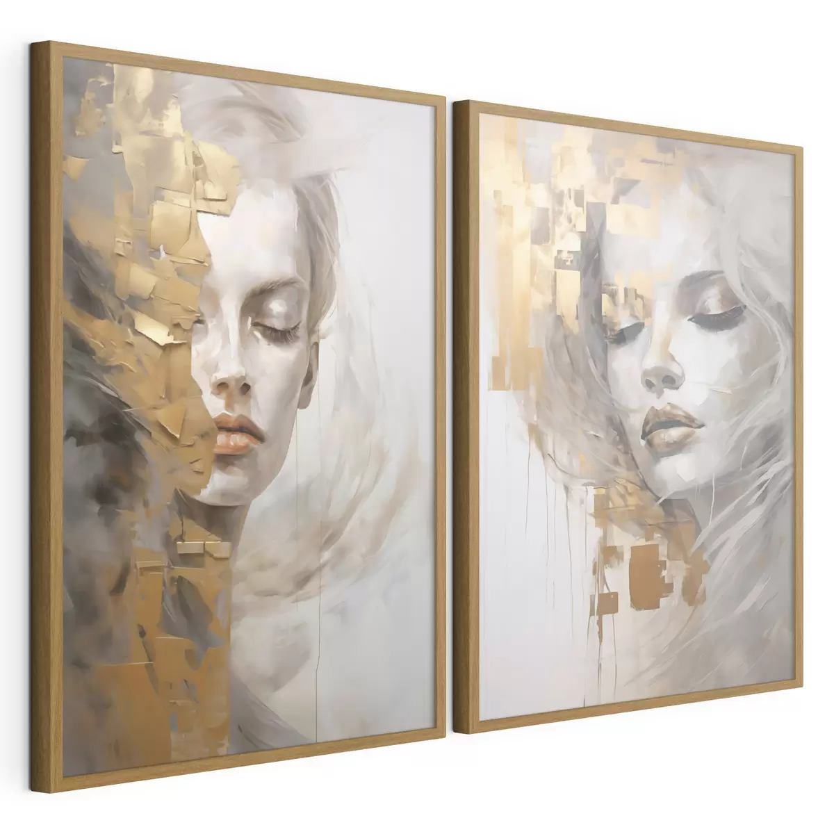 Poster Abstract portret, imitatie van een schilderij d31096