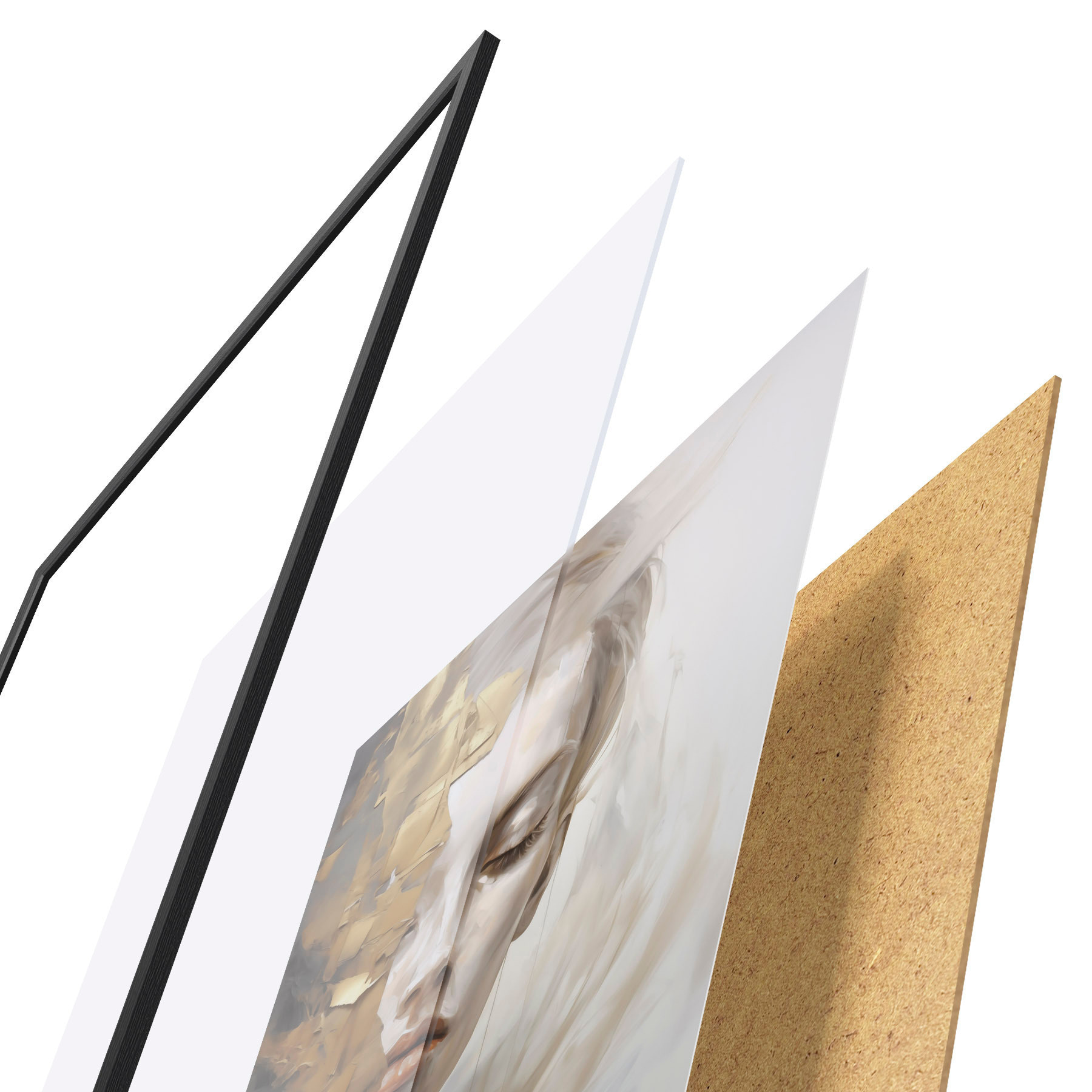 Poster Abstract portret, imitatie van een schilderij d31096