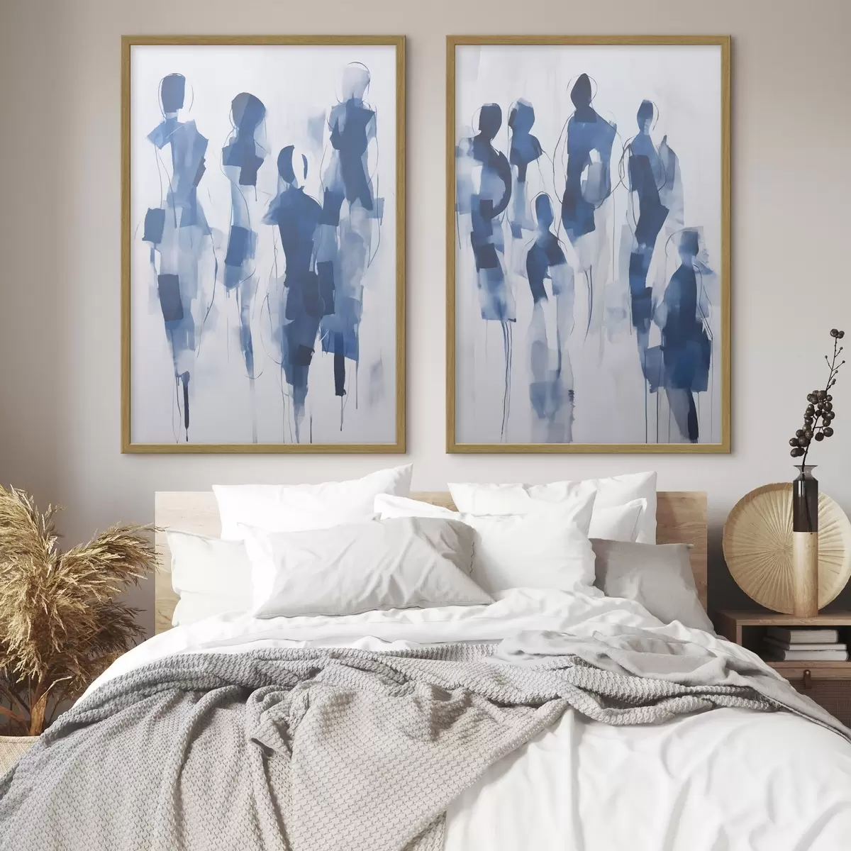 Poster Abstracte silhouetten, schilderijimitatie d31097