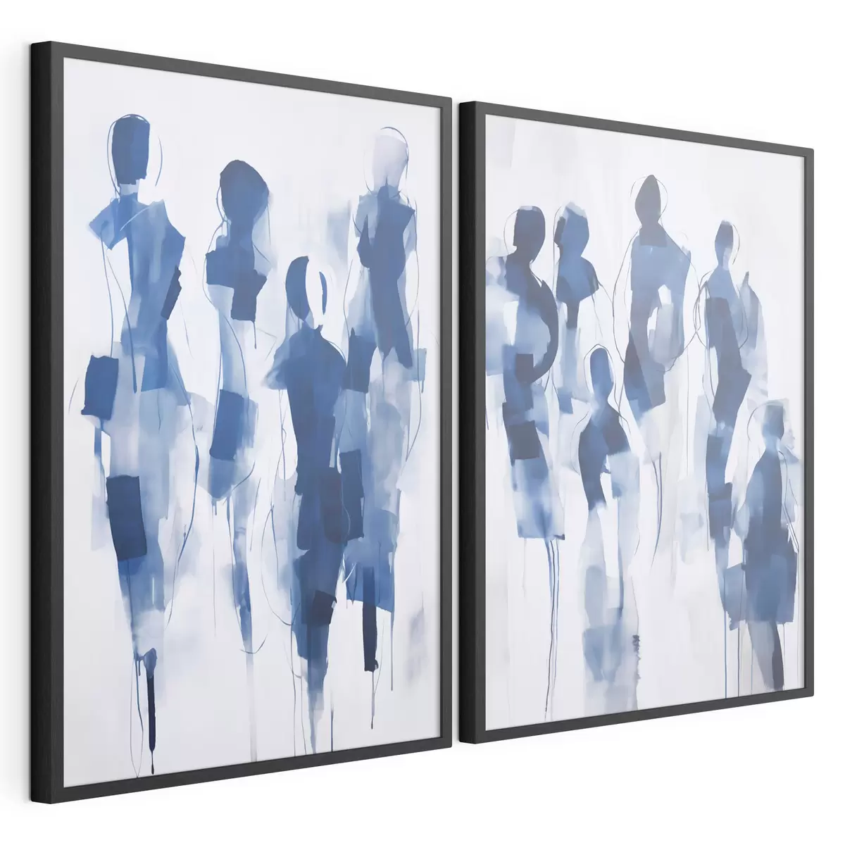 Poster Abstracte silhouetten, schilderijimitatie d31097