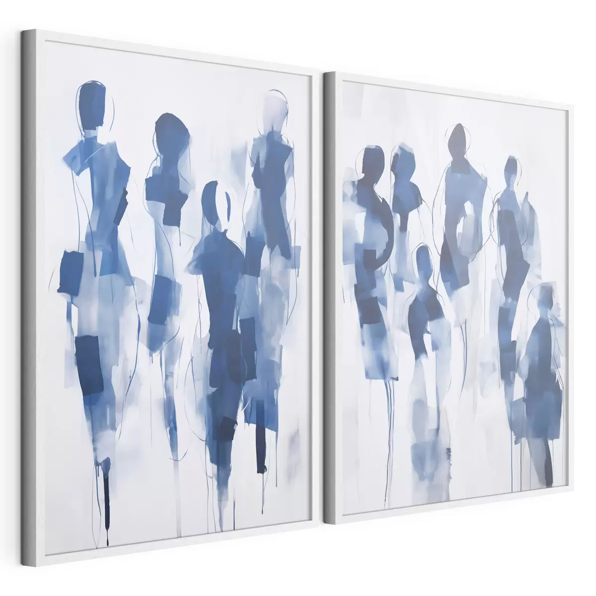 Poster Abstracte silhouetten, schilderijimitatie d31097