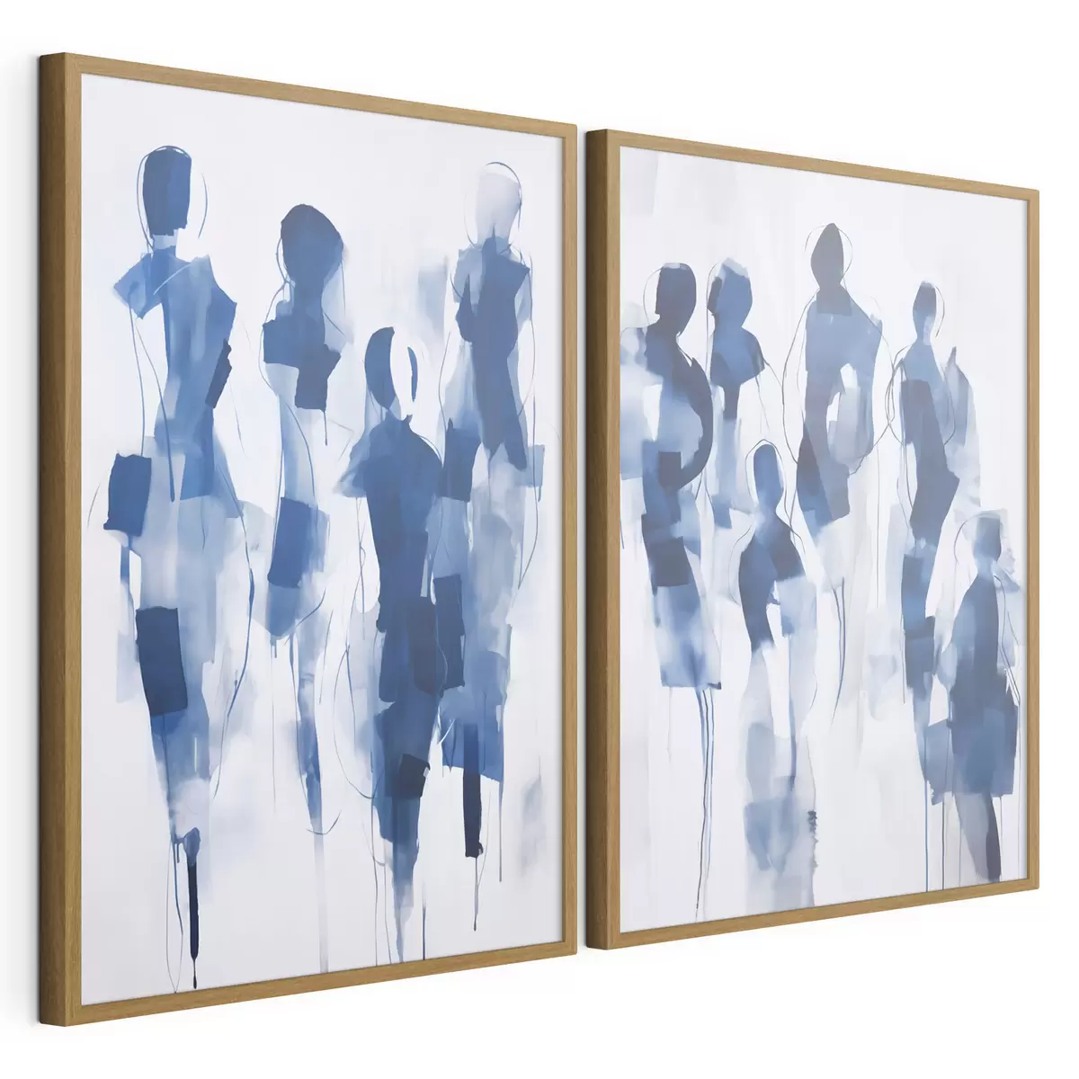 Poster Abstracte silhouetten, schilderijimitatie d31097