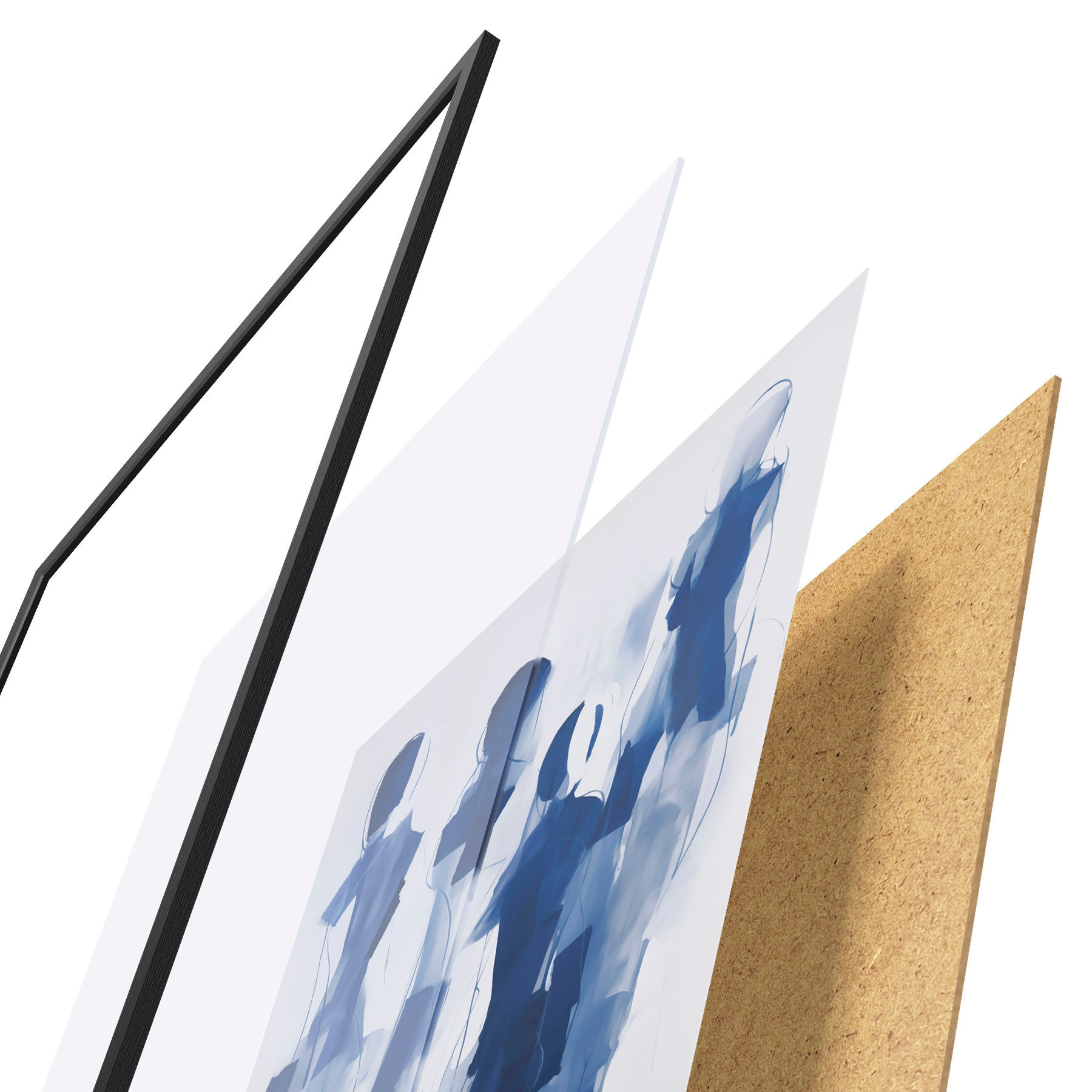 Poster Abstracte silhouetten, schilderijimitatie d31097