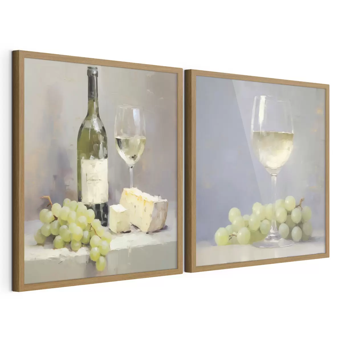 Poster Wijn en druiven, een imitatie van een schilderij d31099