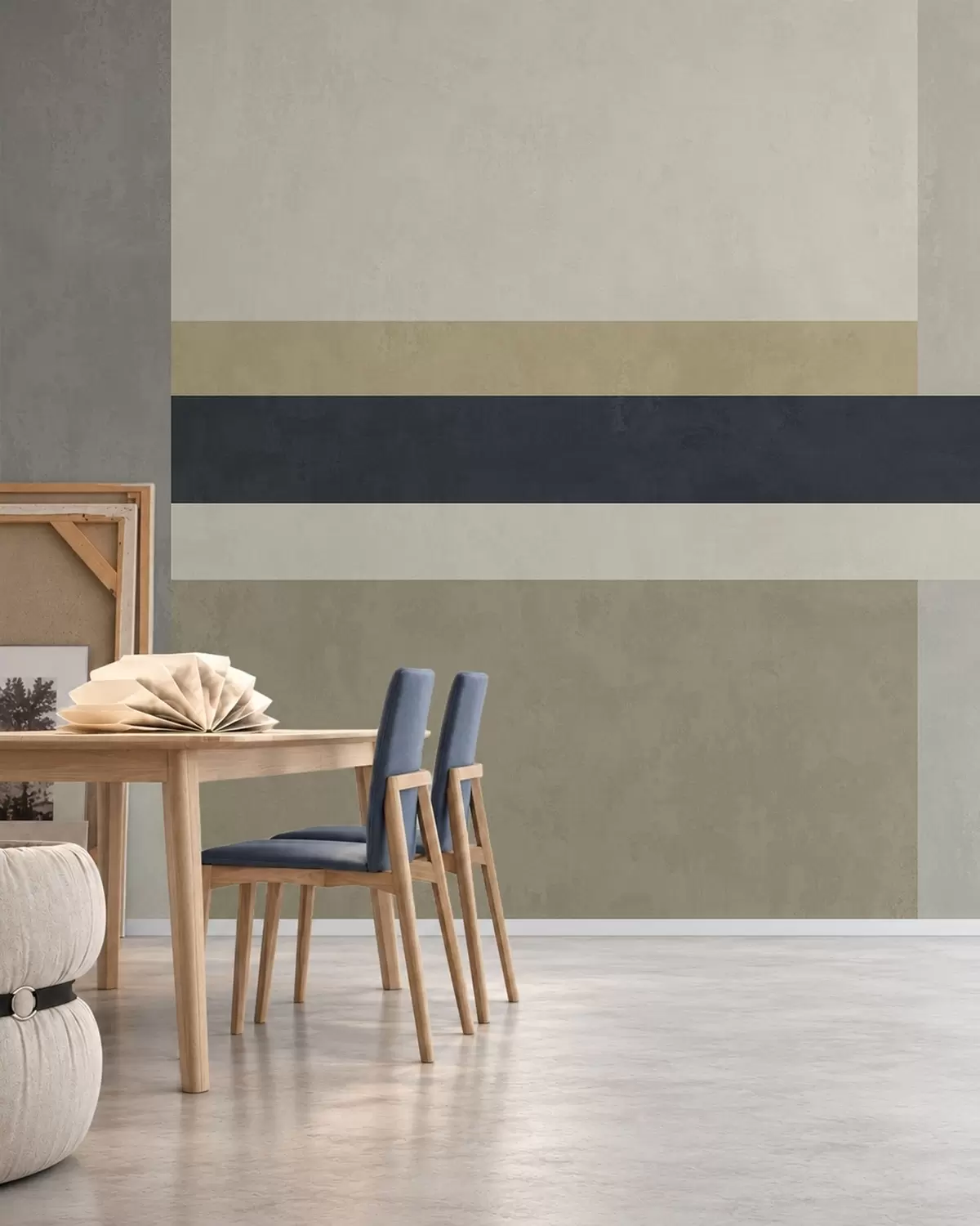 Fotobehang Geometrische blokken in beige en grijstinten met een donkere streep w05890v1