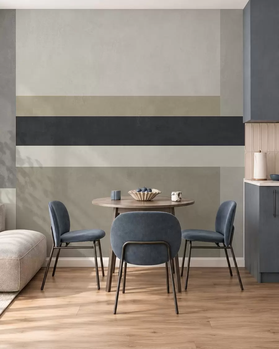 Fotobehang Geometrische blokken in beige en grijstinten met een donkere streep w05890v1