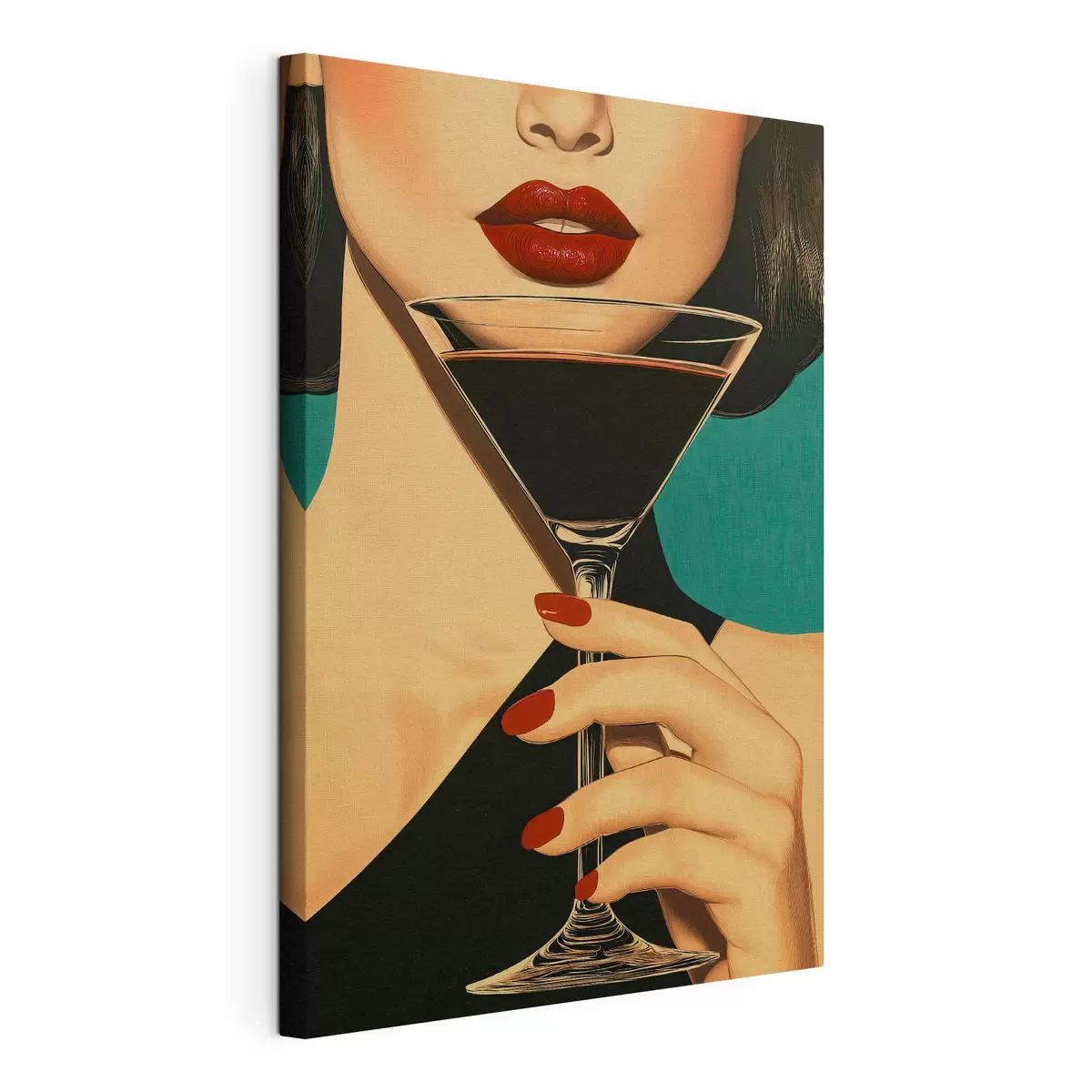  Schilderijen Een meisje met een glas s51052