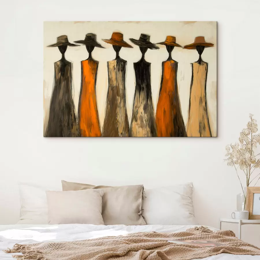  Schilderijen Silhouetten met hoeden s51064