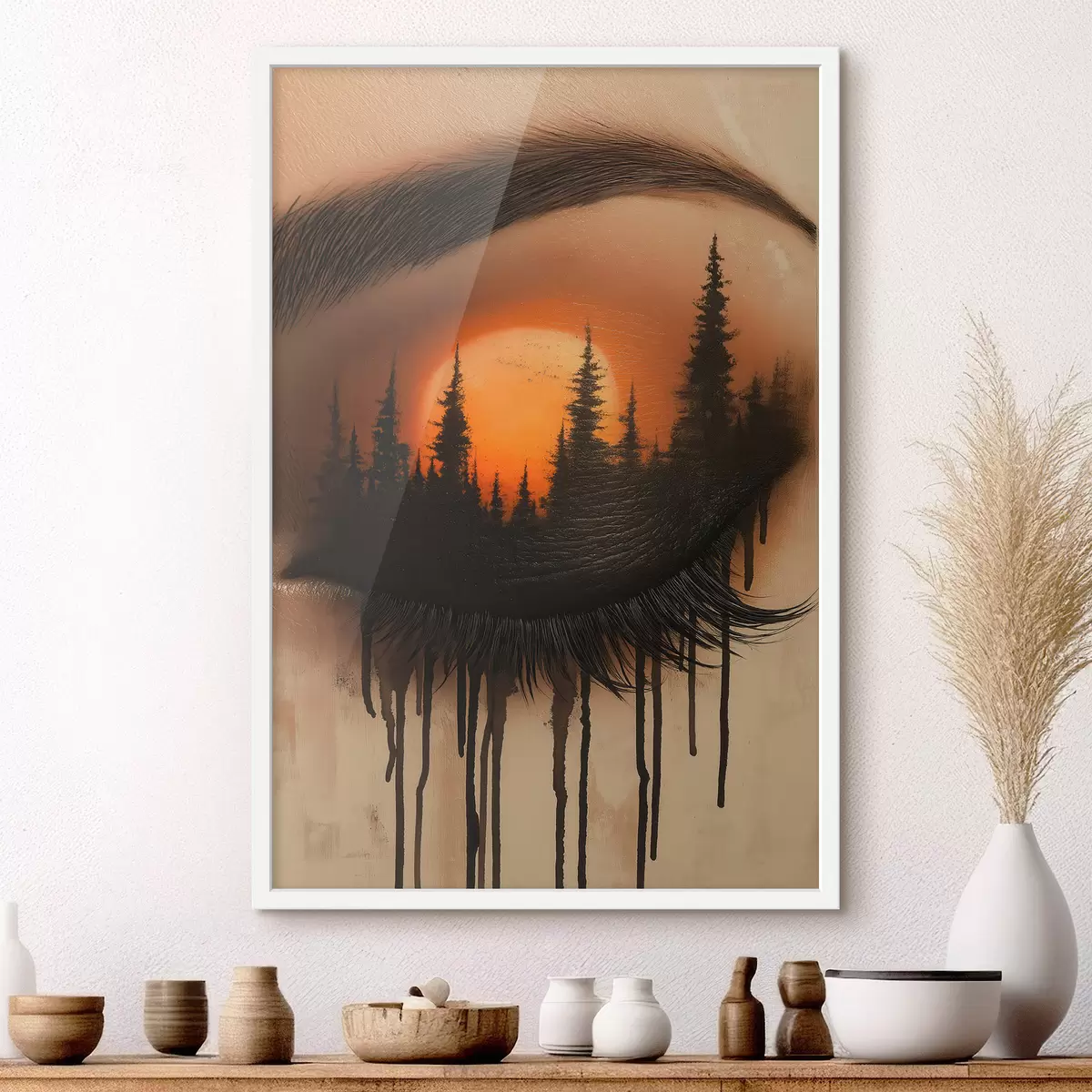 Poster Zonsondergang in haar ogen f51048