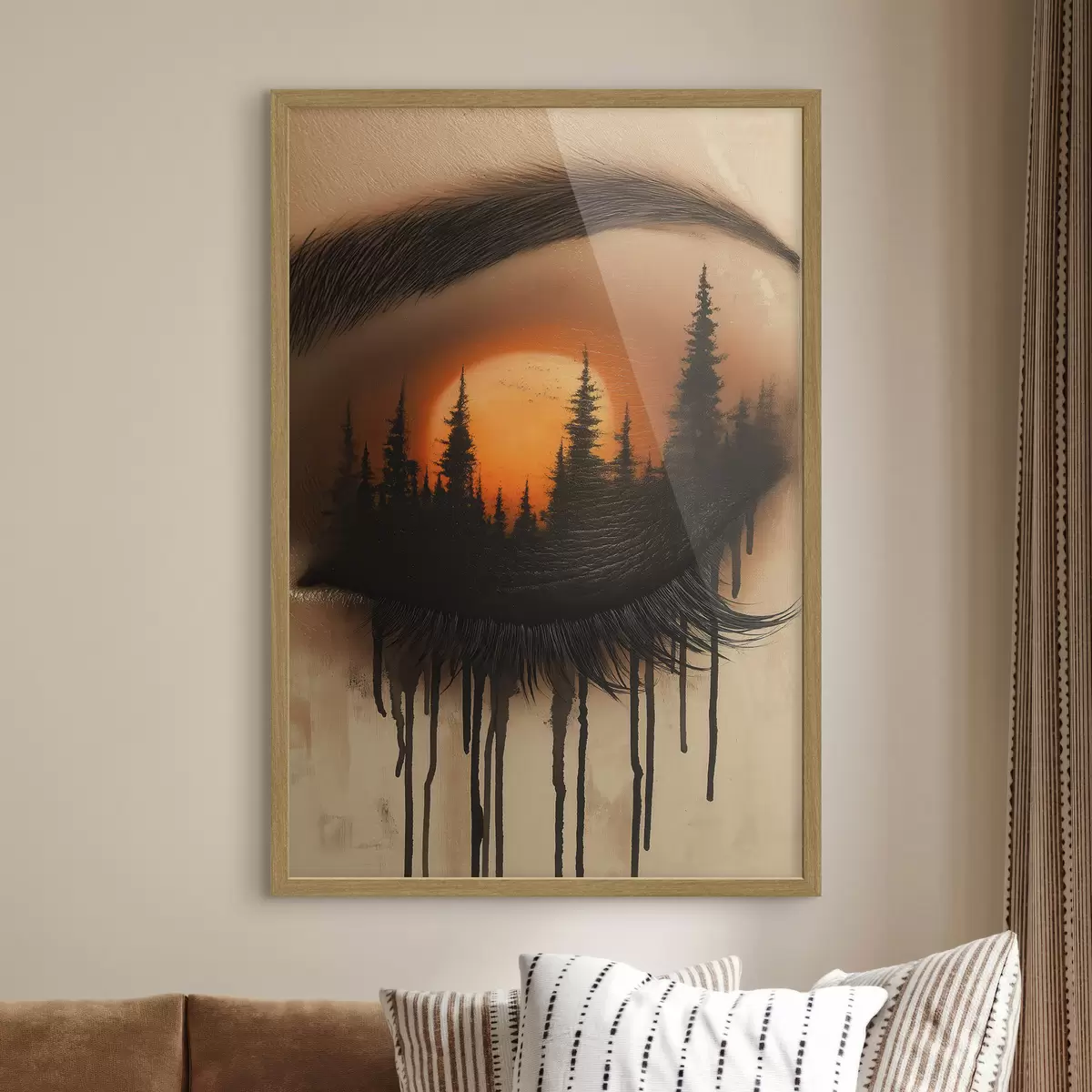Poster Zonsondergang in haar ogen f51048