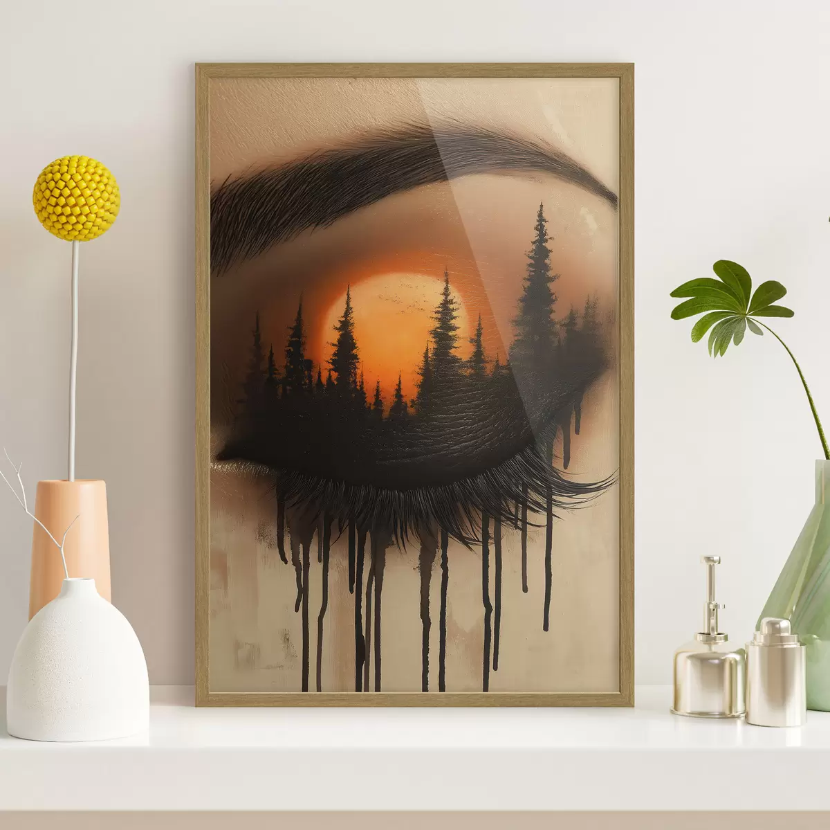 Poster Zonsondergang in haar ogen f51048