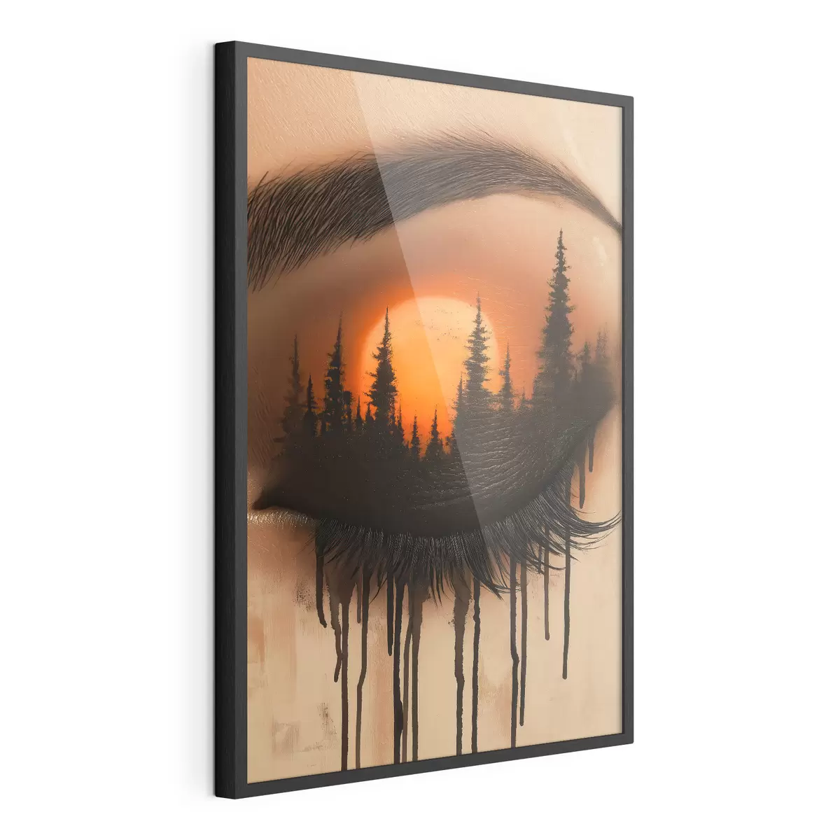 Poster Zonsondergang in haar ogen f51048