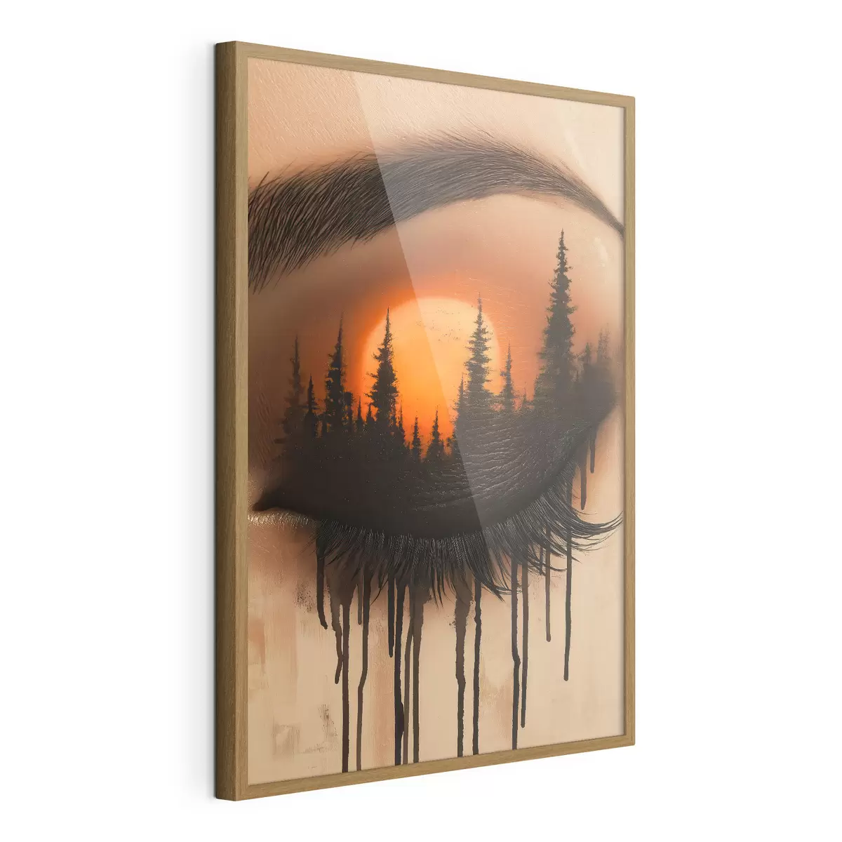 Poster Zonsondergang in haar ogen f51048
