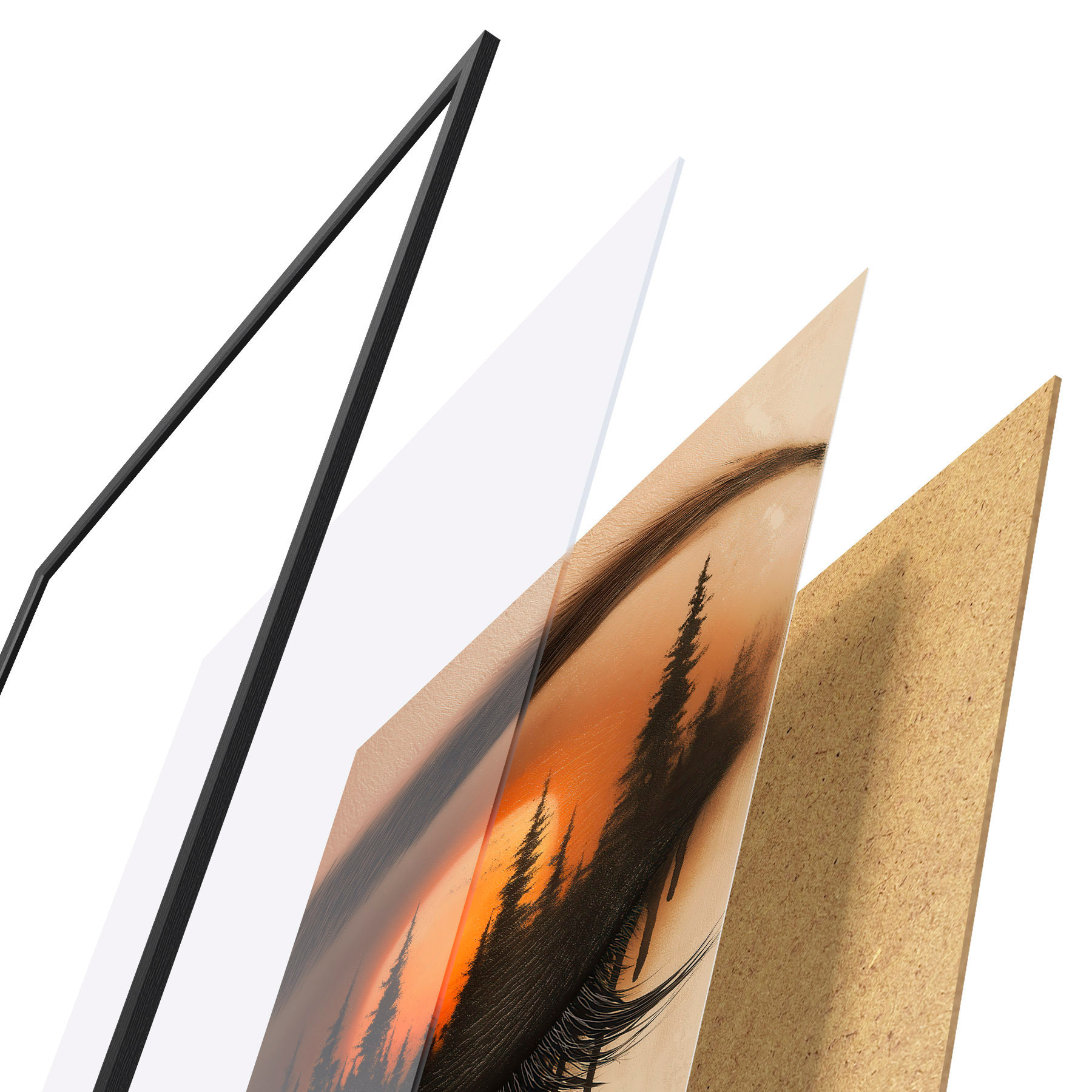 Poster Zonsondergang in haar ogen f51048