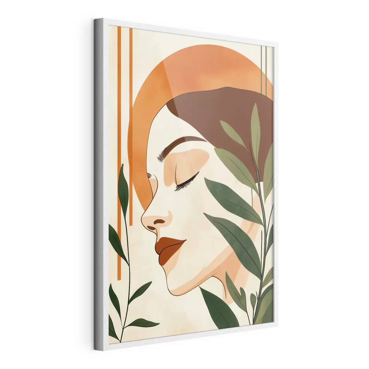 Poster Een abstract beeld van een meisje met bladeren f51053