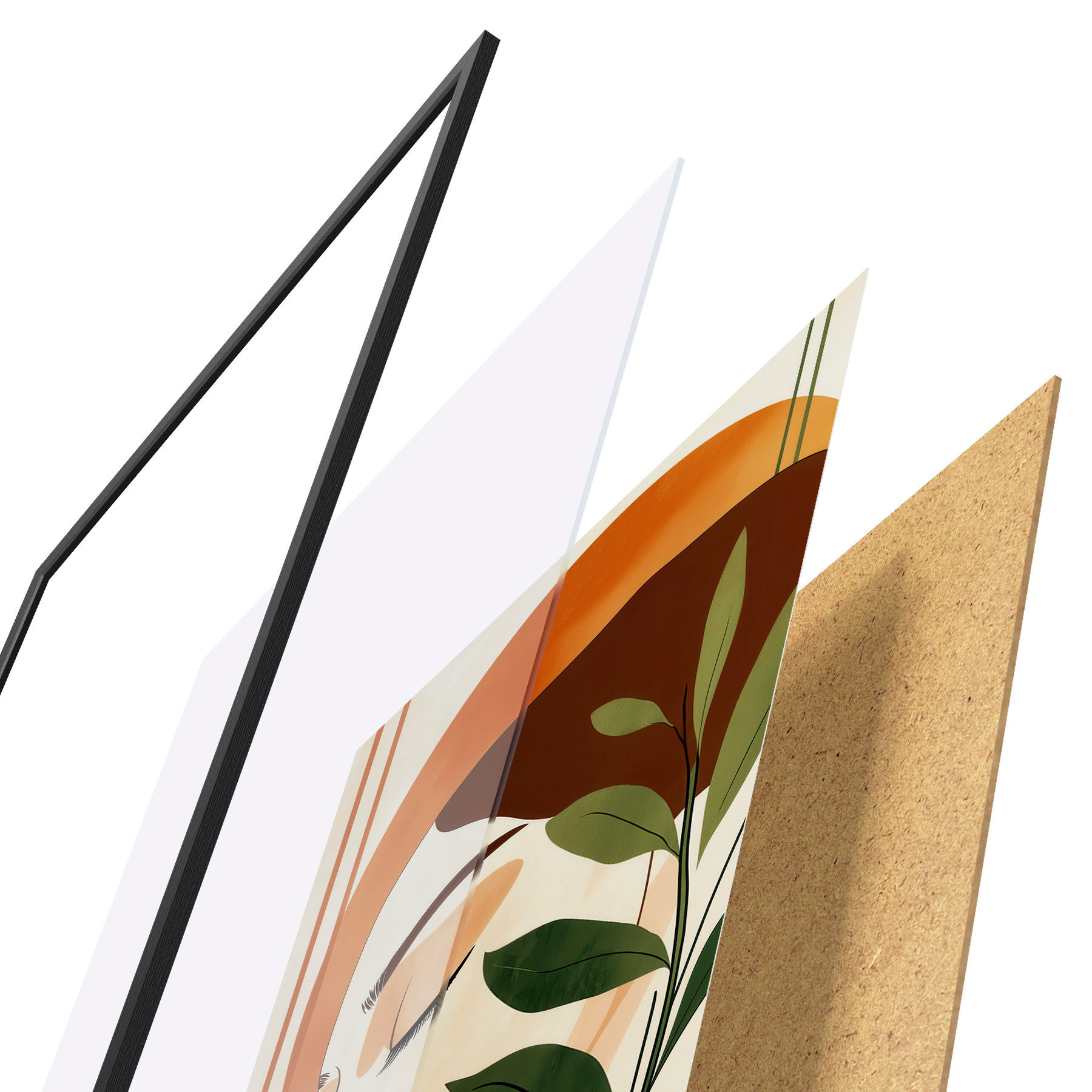 Poster Een abstract beeld van een meisje met bladeren f51053