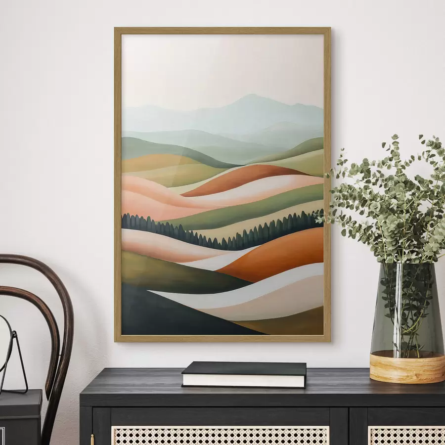 Fotobehang Kleurrijke heuvels f51056