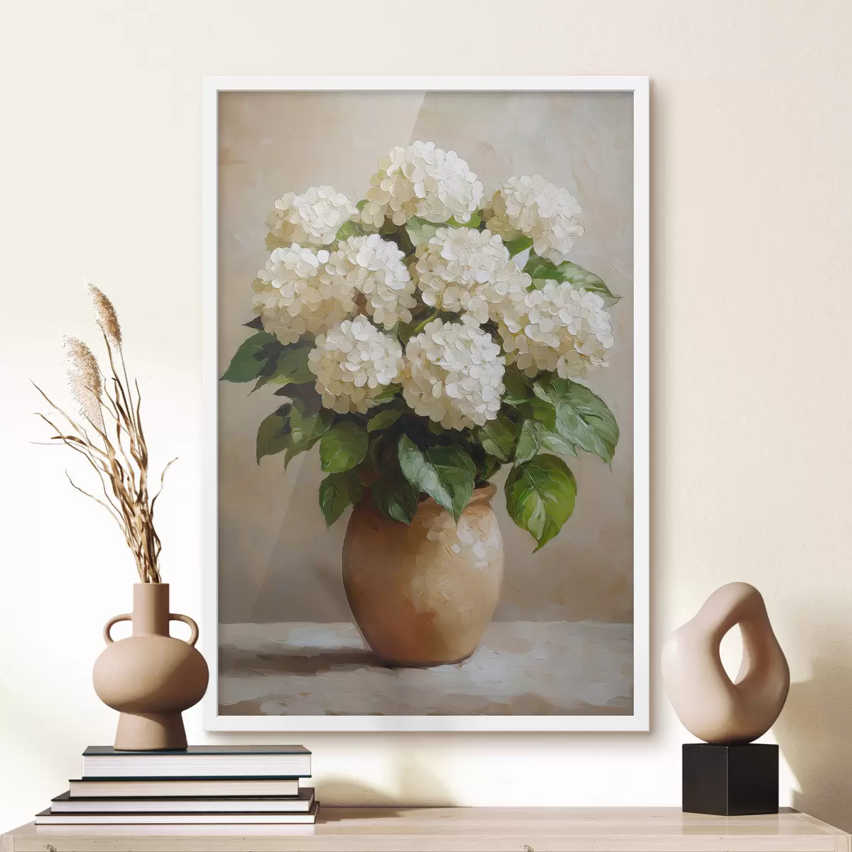 Poster Witte hortensia's f51062