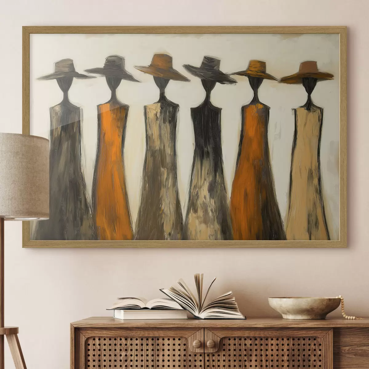 Poster Silhouetten met hoeden f51064