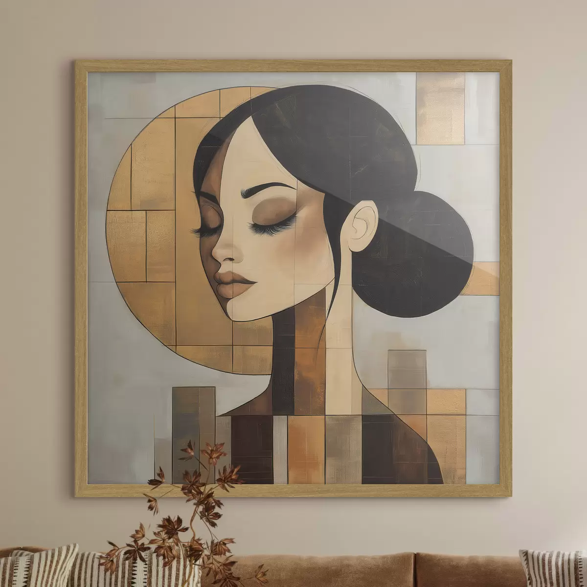Poster Abstract gezicht van een meisje f51069