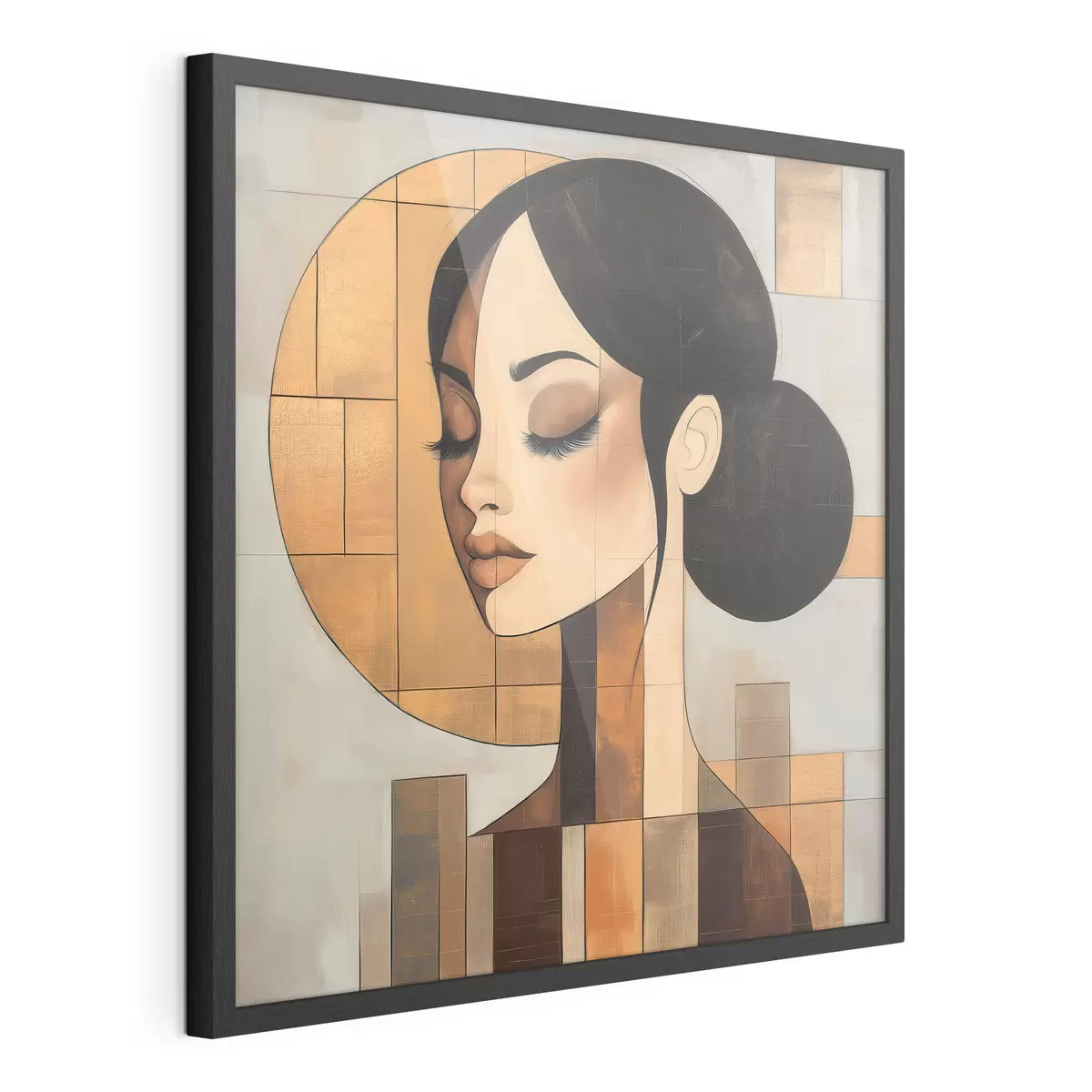 Poster Abstract gezicht van een meisje f51069