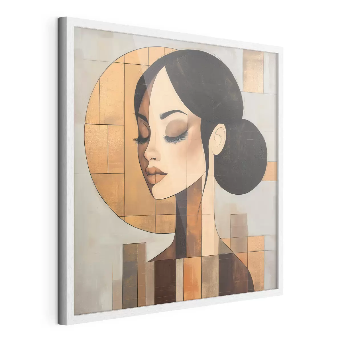Poster Abstract gezicht van een meisje f51069