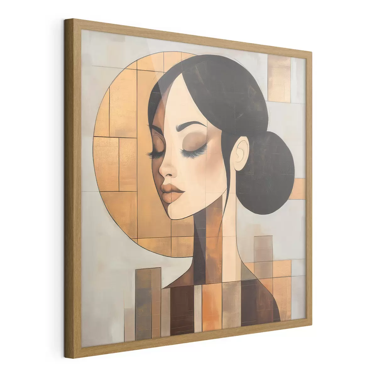 Poster Abstract gezicht van een meisje f51069