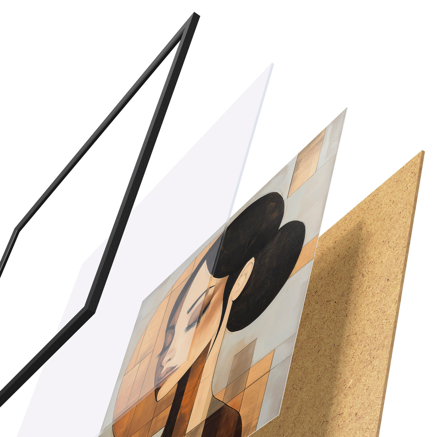 Poster Abstract gezicht van een meisje f51069